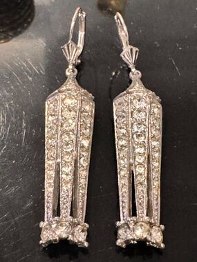 Vintage Avon of Belleville Earrings Rhinestone Art Deco Revival